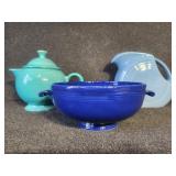 Fiesta dish Ware bowl, coffee pot and water jug.