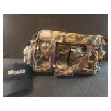 Camo hunting bag and cap.