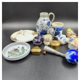 Blue Stoneware, Bone China Floral Knick Knacks