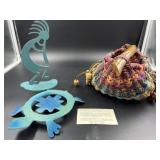 Kokopelli metal figure , Metal Turtle