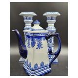 Blue and White Kettle, Blue and White Candle
