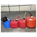 Gas Cans, Bucket, Funnels