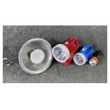 Clip light & battery powered flash lights
