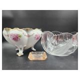 Bridal Rose 3 Legged Bowl, Mikasa Tulip Bowl,