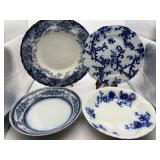 Blue and white China set.