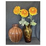 Murano Brown Glass Vase