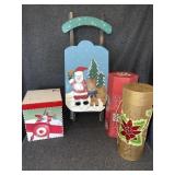Decorative Sled, Christmas boxes and wrapping