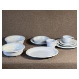 Light gray Fiesta Ware dinnerware set