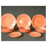 Fiestaware dinnerware in orange.