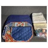 Blue placemats, Napkins, Napkin Holders