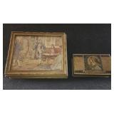 Wooden box and Whitmans candy box.
