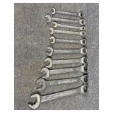 10 Standard Combination Ratcheting Wrenches