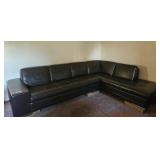 Brown Faux Leather Sectional Couch