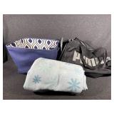 Cloth Tote with Blanket and Duffle Bag