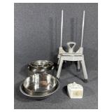 French Fry Cutter, Small Stainless Steel Bowl