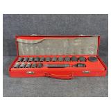 Impact Sockets in a Red Metal carring Case