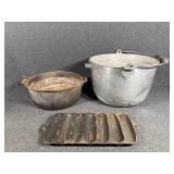 Cast Iron Corn Mold, Steel Pot