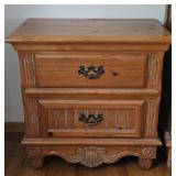 Wooden 2 Drawer Night Stand