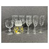 Glass Champagne and Wine Glasses