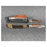 4 Pocket Knives with Engravings