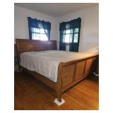 Wooden Bed Frame with Mattress