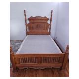 Wooden Bed Frame with Mattress