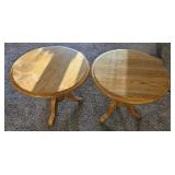 2 Round Wooden End Tables