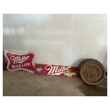 Miller Light Metal Signs, Miller Half Barrel
