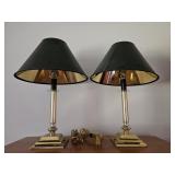 Gold Toned Lamps with Black and Gold Toned