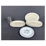 Corelle Blue Heart Plates, Oval Plates