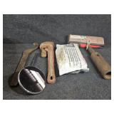 10pc SAE Roll Pin Punch Set. Pipe wrench