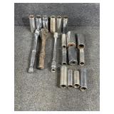 Assorted Deep well sockets 3/8