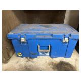 Blue Sterilite Tote on Wheels
