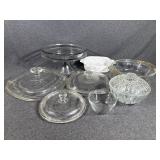 Glass Cake Stand, Small Cassarole Dishes,
