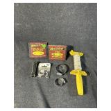 4 Castors,  Wire Stripper, Large Metal File