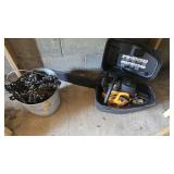 Poulan Pro Chain Saw And Case, Pail of Chains