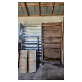Metal Shelving Units (2), Wooden Shelving Unit