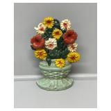 Cast Iron Flower in Basket Door Stop