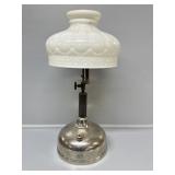 Coleman Quick-Lite table lamp w/ Milk Glass Shade