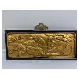 Chinese Hand Carved Gold Gilded wooden panel
