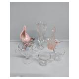 Pink Depression Glass Basket