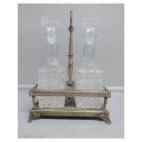 Oil and Vinegar Heavy Cut glass Cruets