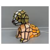Tiffany style plastic stained glass dog lamp