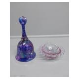 Fenton Glass Bell & Fenton Art Glass Shell Bowl
