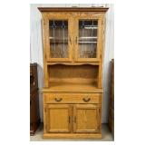 Oak Hutch with Cabinet Light