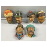 1950ï¿½s Chalkware wall masks- England