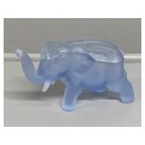 Indiana Glass frosted elephant lidded trinket box