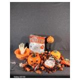 Tub of Halloween Decorations
