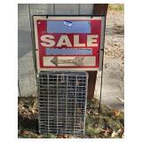 Small Animal Crate and For Sale Sign