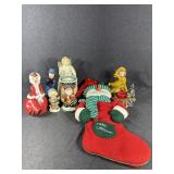 Christmas Carolers, Angles, Snowman Stocking,